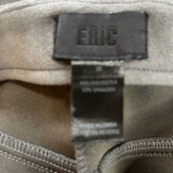 ERIC Taupe Faux Suede Stretchy Leggings Women’s Sz 10 - Picture 10 of 10